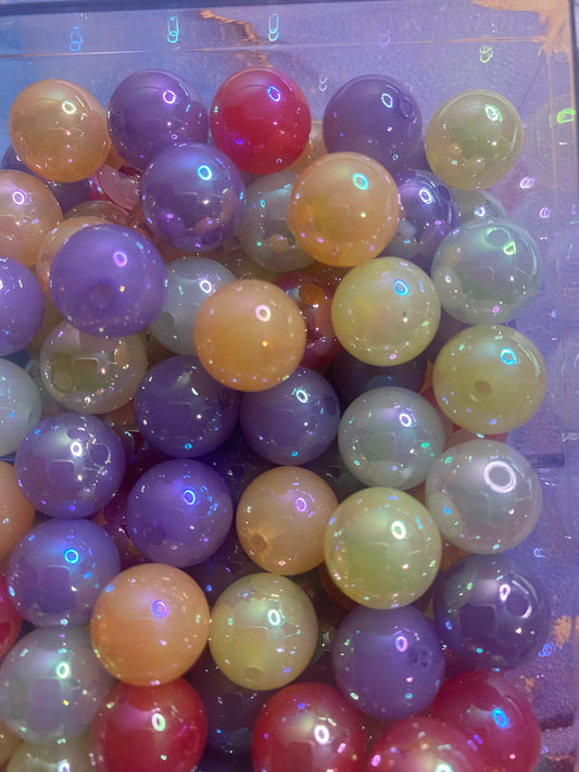 10pcs 16MM Assorted Jelly Beads