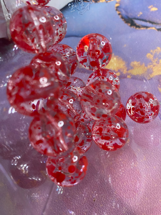 10pcs 16MM Blood Splatter Beads