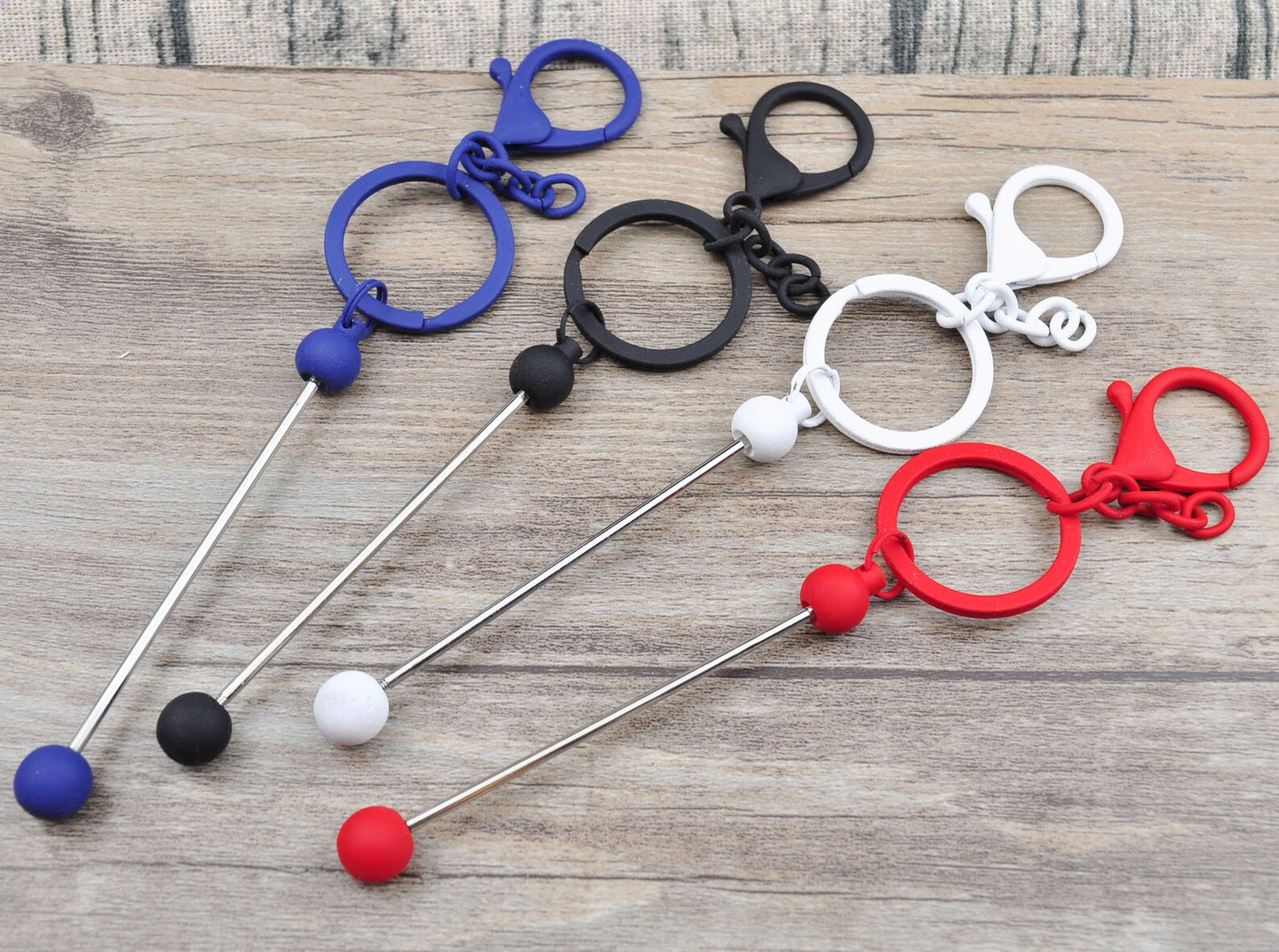 5PC Colored Beadable Keychain Bar